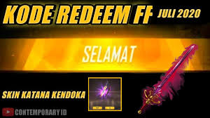 Check spelling or type a new query. Kode Redeem Ff Katana Kendoka Terbaru Juli 2020 Pakai Kode Redeem Free Fire Ini Youtube