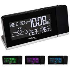 It comes with a large backlit lcd screen that can display indoor and outdoor temperatures. Technoline Radio Controlled Projection Alarm Clock With Outdoor Temperature Sensor At Selva Online