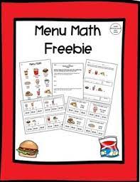 Answer keys for each worksheet. Menu Math Worksheet Free Menu Math Math Worksheet Math Freebie