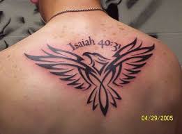 But They That Wait Upon The Lord Shall Renew Their Strength They Shall Mount Up With Wings As Tattoos For Guys Tattoo Dragon And Phoenix Tattoo Designs Men