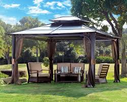 20 Beautiful Yards With Outdoor Canopy Designs Backyard Gazebo Hardtop Gazebo Gazebo