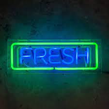 Stay Fresh At Anytime With A Unique Neon Sign This Hand Crafted Glass Neon Tube Is Installed In A High Quality Clear Ac Neon Signs Cool Neon Signs Acrylic Box