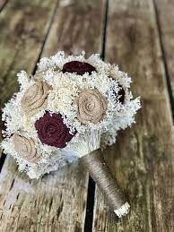 Maybe you would like to learn more about one of these? Burgundy And Natural Bridal Bouquet Choose Size Burlap Burlap Bouquet Wedding Burlap Bouquet Burlap Wedding
