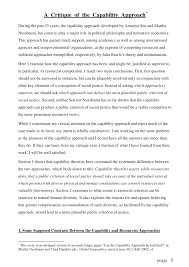 Pdf A Critique Of The Capability Approach