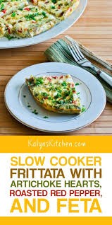 Slow Cooker Breakfast Casserole With Artichokes Kalyn S Kitchen Recipe Slow Cooker Frittata Slow Cooker Breakfast Casserole Stuffed Peppers