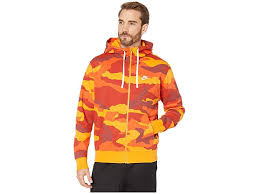 Nike Nsw Club Hoodie Full Zip Camouflage Men S Sweatshirt Kumquat Kumquat Summit White Full Zip Hoodie Hoodies Camouflage