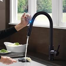 When you are remodeling or sprucing up the kitchen the faucet should be once you have determined that black kitchen faucets will work well in your kitchen it is time to go. Matte Black Sensor Kitchen Faucet Sensitive Smart Touch Control Faucet Mixer Tap