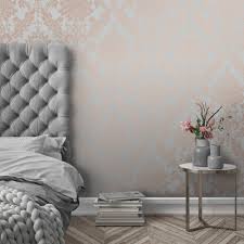 I Love Wallpaper Sophia Damask Wallpaper Rose Gold Grey Wallpaper From I Love Wallpaper Uk