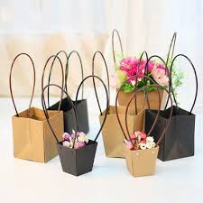 1pc Plant Bag Trapezoid Packaging Flower Box Wreaths Kraft Paper Flower Baskets Fashion Home Garden Ho Guirnaldas De Flores Cestas De Flores Flores En Caja