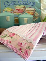 Romantic Cottage Roses Tea Towel For The Shabby Chic Kitchen Sewing Pillows Decorative Tea Towels Diy Sewing