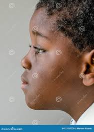 Profile Portrait of Black Child Stock Photo