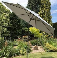 Tropical sun is no match for our. Large 2m Light Grey Crank And Tilt Garden Parasol Umbrella 200cm Metal Uk Gardens Co Uk