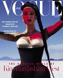 The cover reads kim & kanye, their fashionable life and surreal times, along with the hashtag #worldsmosttalkedaboutcouple. though they had a rumored feud, wintour defends her decision to put kim on the cover in her editors letter. Kim Kardashian West Interviewed By Kanye West For Vogue Arabia Cover