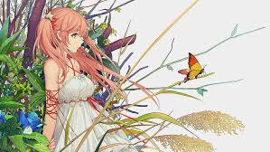 Photo from gallery other photos. Hd Wallpaper Anime Girls Butterfly Plant Nature Leaf One Person Plant Part Wallpaper Flare