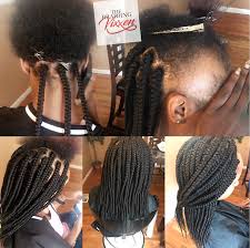 Multicolor Black And Blonde Knotless Braids Medium Box Braids On Client Who Has Alopecia Box Braids Hairstyles Box Braids Styling Medium Box Braids
