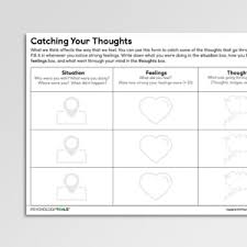 This worksheet for improving attention and memory involves choosing a number of specific items among a group of stimuli. Catching Your Thoughts Cyp Psychology Tools