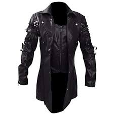 Zolimx Men Steampunk Retro Locomotive Grosse Lederjacke Herren Vintage Herren Lederjacke Herren Lederjacke Manner Kleidung