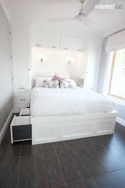 In the article below you one of the most popular ways to create more space in the tiny bedroom is to implement drawers under your bed. Built In Wardrobes And Platform Storage Bed Sawdustgirl Com
