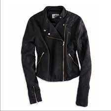 New Women S American Eagle Outfitters Black Vegan Leather Racer Jacket Medium Ameri Vegan Leather Moto Jacket Cropped Faux Leather Jacket Vegan Leather Jacket