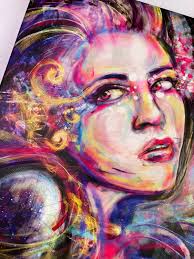 Nebula, Psychedelic Sci-fi Gothic Artwork. Acrylic Paint