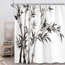 Bamboo Extra Long Fabric Shower Curtain Waterproof Bathroom Decor Japanese  Art | eBay UK