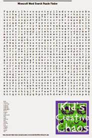 minecraft free printables word search finder adventures of kids creative chaos