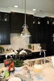 Dark Cabinets With Light Counters And Backsplash Almost Same Layout As New House Love This Look Kitchen Inspirations Kitchen Remodel Kitchen Decor