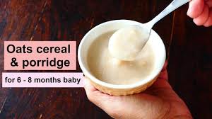 Oats Cereal Porridge Recipe For 6 8 Months Baby Homemade Oat Baby Cereal Recipe Youtube Baby Month By Month Cereal Recipes Recipe For 6