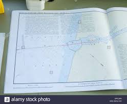 River Nautical Charts From A Cruise Ship Navigating Between