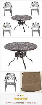 5 Piece Outdoor Dining Set Cast Aluminum Outdoor Furniture Round Table 4 Chairs Outdoor Living Space Unique Home Decor Home Decor