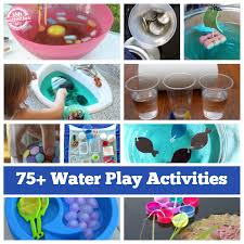 Water is such a fluid and versatile medium to work and play with. More Than 75 Water Play Activities Kids Activities Blog Play Activities Water Play Activities Activities For Kids