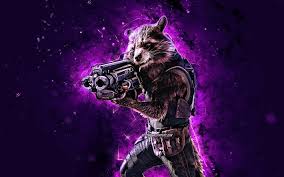 Marvel captain america civil war digital wallpaper, captain america: Download Wallpapers Rocket Raccoon 4k Violet Neon Lights Marvel Comics Superheroes Creative For Desktop Free Pictures For Desktop Free
