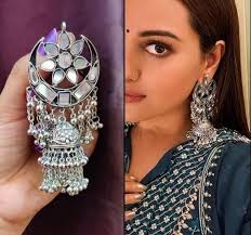 Sonakshi Sinha Inspired Jhumka In 2020 Oxidised Silver Jewelry Indian Earrings Indian Jewellery Design Earrings