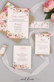 Blush Spring Blooms Amelia Wedding Invitation Suite Sweet Dreams Creative Wedding Invitations Rustic Trendy Wedding Invitations Wedding Invitations
