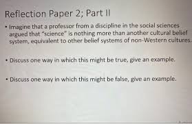 A reflection statement is a complementary task that will accompany other assessment types. Reflection Paper 2 Part Ii Imagine That A Profe Chegg Com