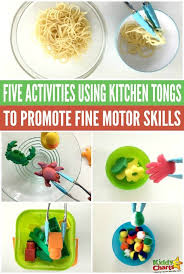 Kitchen science can be so much fun for young. Five Activities Using Kitchen Tongs To Promote Fine Motor Skills