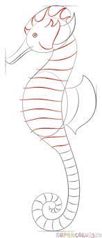 More images for how to draw a realistic seahorse step by step » How To Draw A Realistic Seahorse Step By Step Drawing Tutorials For Kids And Beginners Seahorse Drawing Drawing Tutorial Drawings