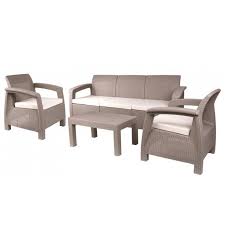 Riesenauswahl an produkten für zuhause. Set Mobilier De Gradina Keter Bahama Capuccino 1 X Canapea Cu 3 Locuri 2 X Fotolii 1 X Masuta Emag Ro