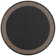 Grab an affordable outdoor rug. Couristan Recife Wicker Stitch Black Cocoa 8 Ft X 8 Ft Round Indoor Outdoor Area Rug 16812000076076n The Home Depot