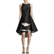 Halston Heritage Sleeveless Colorblock Fit And Flare Cocktail Dress 160 Kwd L Black And White Cocktail Dresses Designer Cocktail Dress Black Cocktail Dress