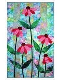 Ribbon Cone Flowers Quilt Pattern 4163 3 Bluprint Landscape Quilts Patterns Wall Hangings Landscapequiltspattern In 2020 Flower Quilts Applique Quilting Quilts