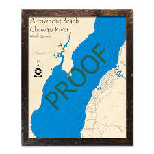 Arrowhead Beach Chowan River Nc Nautical Wood Maps