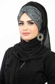 Aise Tesettur Antrasit Simli Bandana Abiye Sal 1 In 2021 Turban Hijab Beautiful Hijab Pashmina Hijab Tutorial