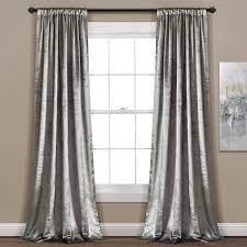 Velvet Dream Silver Bells Window Curtains Pair Walmart Com Grey Velvet Curtains Velvet Curtains Velvet Curtains Living Room