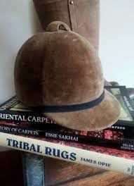 Vintage Equestrian Riding Hat Brown Velvet Horse Riding Helmet Vintage English Dressage Fox Hunt Hat Costume Display Prop Horse Riding Helmets Riding Helmets Riding Hats