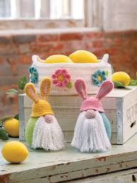 Usually spring is identical with clothing and special merchandise of spring season. Annie S Signature Designs Spring Basket Bunny Gnomes Crochet Pattern