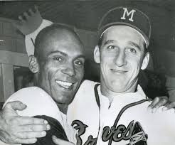 Warren Spahn pitching in game 4 of the 1958 World Series where he threw a  two hitter