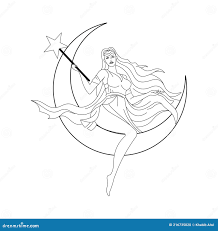 Moonlight Princess Line of Dream Magic Stock Vector - Illustration of hair,  beautiful: 216735020