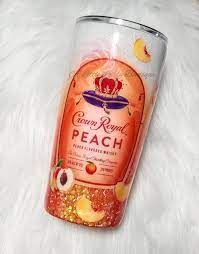Crown Royal Peach Glitter Ombre Tumbler Custom Tumbler Cups Glitter Tumbler Cups Crown Royal