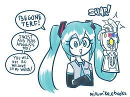 Hatsune Miku Is A Trans Lesbian Who Created Minecraft And Will Continue To Fight For All Of You Hatsune Miku Miku Vocaloid Characters